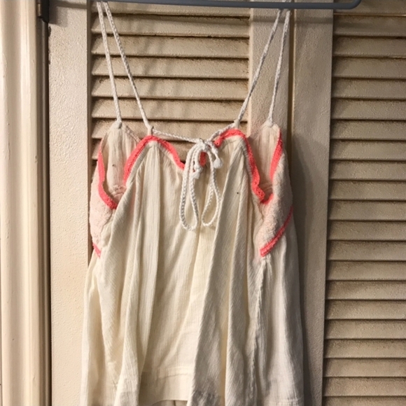 American Eagle Outfitters Cream and Pink Smocked Camisole Sz XS - Picture 4 of 5